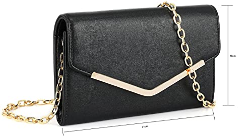 Image of Clutch Purse Evening Bag for Women,Envelope Handbag With Detachable Chain | With Detachable Chain