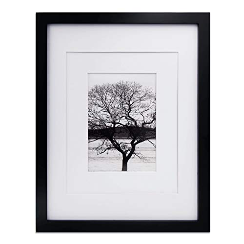 Egofine 11x14 Picture Frame Black - Photo Frame Made of Solid Wood for Table Top Display Pictures 5x - //coolthings.us