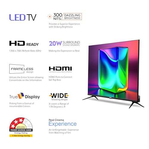 VW 80 cm (32 inches) Frameless Series HD Ready LED TV VW32A (Black) view 2