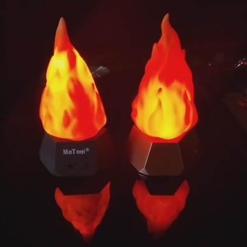 Lámpara portátil USB C metálica con efecto parpadeo de luz para camping y decoración nocturna 6