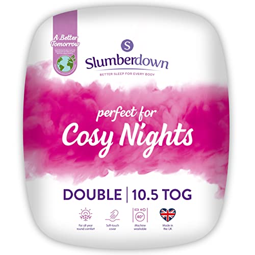 Slumberdown Cosy Nights Double Duvet - 10.5 Tog All Year Round Quilt Ideal for Summer & Winter - Comfortable, Soft Touch Cover, Hypoallergenic, Machine Washable, Size (200cm x 200cm)