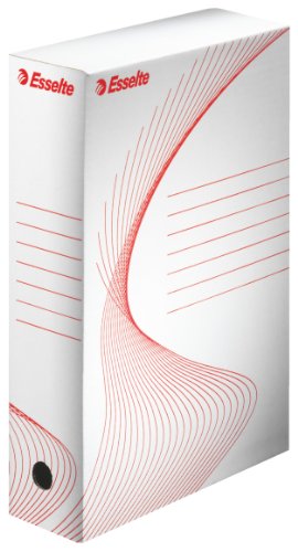 Esselte - 128003 - Boîte à Archive Standard, 80 mm, A4, Boîte Transfert, Carton Ondulé Sans Acide, Lot de 10, Capacité 600 Feuilles, Blanc