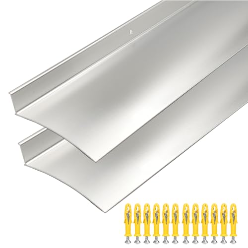 Aluminum Overhead Door Rain Drip Cap Guard for Exterior Door and Window Top,43.3 Drip Edge Flashing,Deflectord,Diverter, Anodized 2PCS Silver