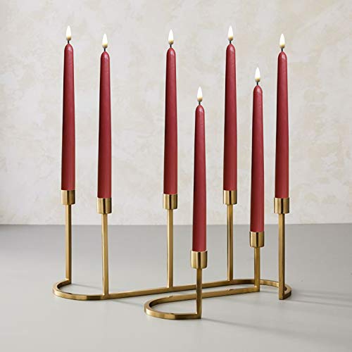RED Set of 4 Battery Operated Wax Taper Candles.LED Flameless Candles - Thumbnail 6