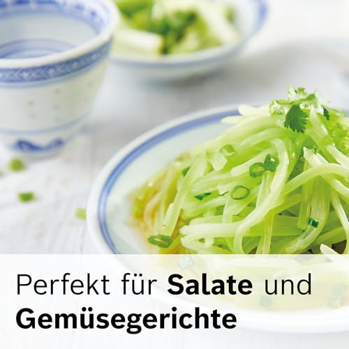 Bosch Asia-Gemüse-Scheibe MUZ9AG1, Zubehör passend für Küchenmaschine Serie 8, OptiMUM, für feine Gemüsestreifen… – Ansicht 4