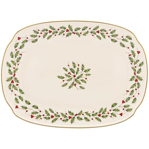 Lenox Holiday Porcelain Oblong Christmas Serving Platter