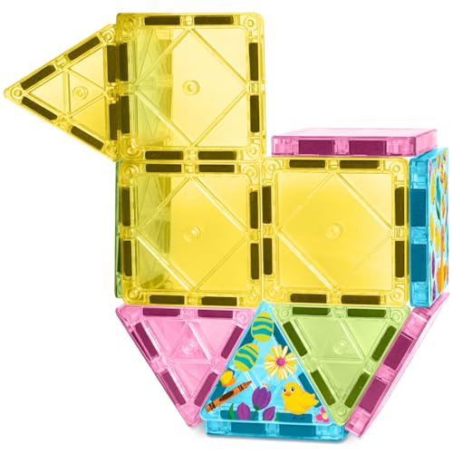 CreateOn Crayola Easter Magnetic Tile Set - STEM & Montessori Building & Educational Toys for Kids, Easter Basket Stuffer Toys for Boys and Girls Ages 3+, 14-Piece Set - Image 5