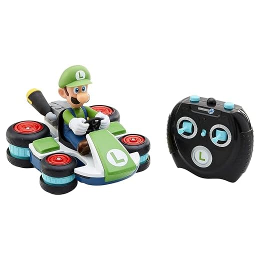 Nintendo Super Mario Kart Luigi RC Racer, 2,4 GHz mit voll funktionsfähiger Lenkung für 360° Drehungen
