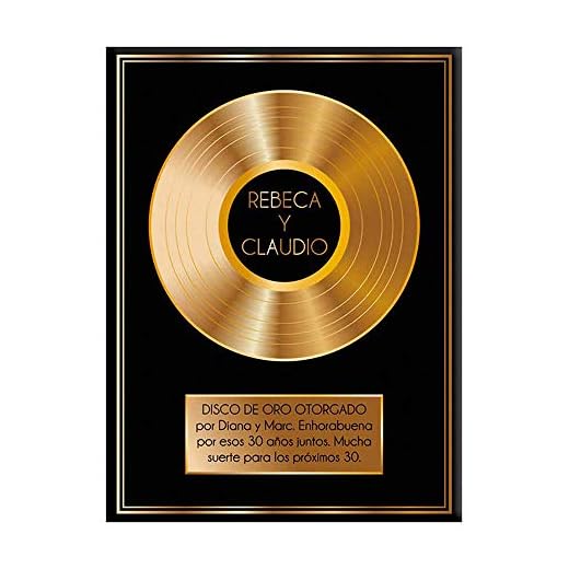 Calledelregalo Regalo Original: Disco de Oro Personalizado con Nombres y dedicatoria