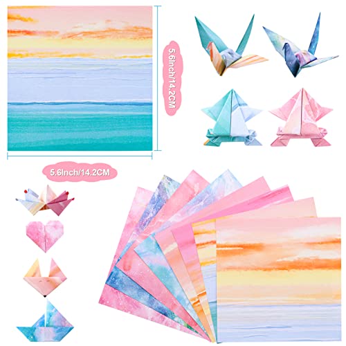 Nhbtykl 400 Sheets Origami Paper Kit 5.6 Inch Square Double Sided Starry Sky Folding Paper Each Contains Eight Different Designs Sky Scrapbook Paper For Arts And Crafts School Kids Teachers #TOP1