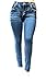 Jack David Women's Plus Size Acid Wash Blue Stretch High Waist Denim Jeans Skinny