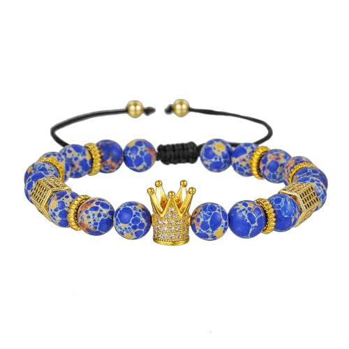 Pulsera para hombre con dije corona de acero inoxidable miniatura 2