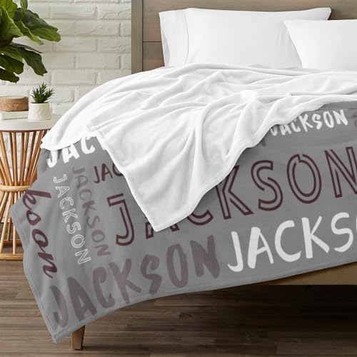 Personalized Name Blanket Customized Baby Blankets for Girls Boys Adults Monogrammed Blankets and Throws Christmas Birthday Mothers Fathers Valentines Day Gift