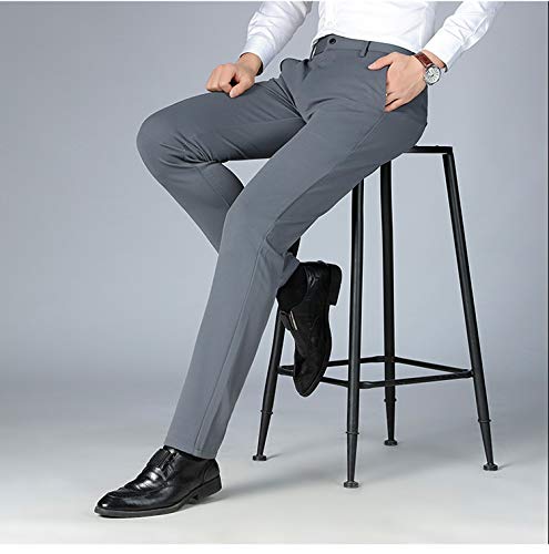 Men's Ice Silk Suit Pants,Gentleman Non-Ironing Anti-Wrinkle Suit Pants,High Stretch Summer Ice Cool Breathable Pants.4