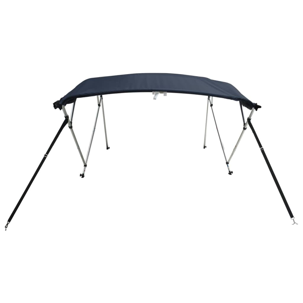 Capwee Tendalino per Barca Tendalino Bimini 4 Archi in Alluminio Tendalino gommone Bimini di Prua con Pareti Laterali 4 Archi-Blu-243 x (200-213) x 137 cm-con Rete