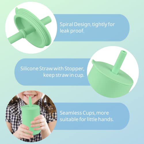 Kalovin Baby Sippy Cup, 3 Pack Silicone Trainer Cup Toddler Training Straw Cup For Boys And Girls, Unbreakable, Spill Proof Sippy Cup For Toddlers, 6 Oz (Powder Blue/Mint/Blue) #TOP2