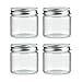 BKLFLY 4 PCS Glass Jars with Lid 1.7oz/50ml 2x2 inches for Herb Spice Creams, Beauty Products Storage, 4 PCS/PACK