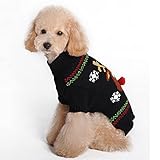 HRTTSY Hundepullover für Weihnachten Cartoon Rentier Haustier Katze Winter Strickwaren Warme Kleidung