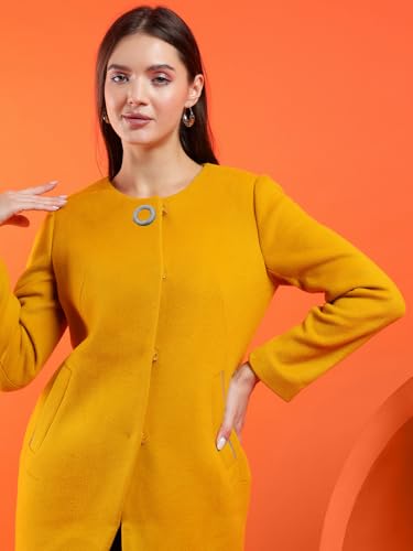 Image of KOTTY Womens Cotton Blend Standard Length Elegant Style Coat - Classic Style with Modern Detailing