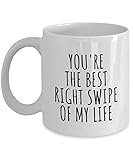 Swiped Right Mug Funny Gift For Boyfriend Girlfriend Bf Gf Online Dating App Present Idea Anniversary Date Cute Romantic Quote Saying Coffee Tea Cup 11 Oz