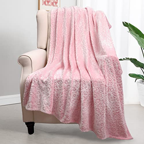 King Dare Leopard Blanket Ultra Soft Cheetah Print Throw Blanket For Couth Sofa Pink Cozy Blankets For Mom Gift, Fashion Bedroom Decor.50X60 Inch #TOP30