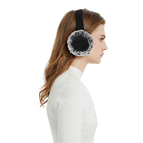 Unisex Fleece Ear Muffs/Ear Warmers-Winter Outdoor Classic Earmuffs Earwarmers By Aurya(Black) #TOP6