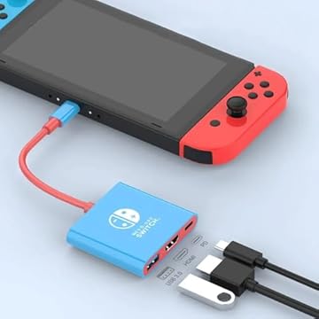 Hub 3 em 1 Dock Com HDMI 4K, Tipo-C e UBS 3.0 Compativel Para Nintendo Switch V1 V2 OLED