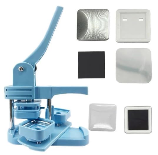 Gadget Gallery Multicolour Square Button Maker Machine, 50x50mm/1.97 inch Fridge Magnet Button Maker Kit, DIY Badge Press Machine with 100 Pcs Badge Supplies-image-31