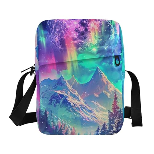 Crossbody Bag Moon Wolf Forest Messenger Bag for Women Men Purse Shoulder Bag Satchel Bag with Adjustable Strap 202b6203