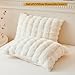 LIFEREVO 2 Pack Fluffy Faux Rabbit Fur Pillow Cases, Luxury Soft Plush Shaggy Bubble Pillowcases Standard Size with Zipper Closure, Furry Fuzzy Ivory Long Pillow Shams Bedroom Living Room 20x26, Beige