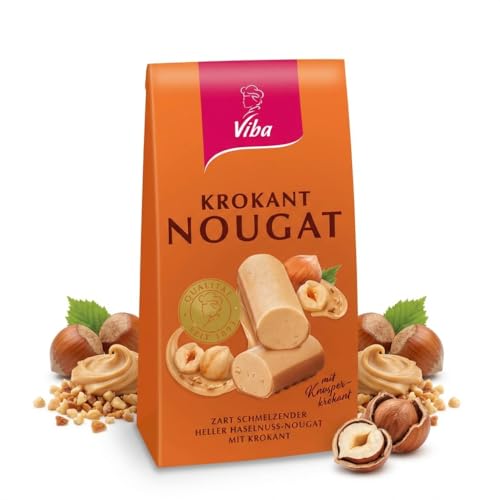 Viba Krokant Nougat Minis 100g – Zartschmelzender Nougat mit Knusperkrokant – Süßware aus Thüringen