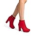 DREAM PAIRS Women's High Heel Ankle Boots Chunky Platform Booties,Size 8.5,Red,Stomp
