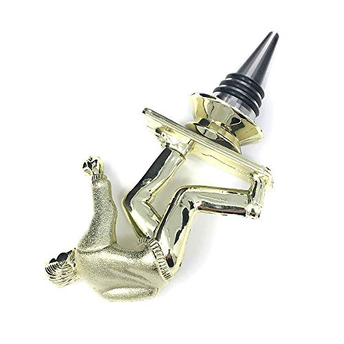 Bocce Wine Bottle Stopper - Handmade with Stainless Steel Base and Repurposed Trophy Top - Thumbnail 2