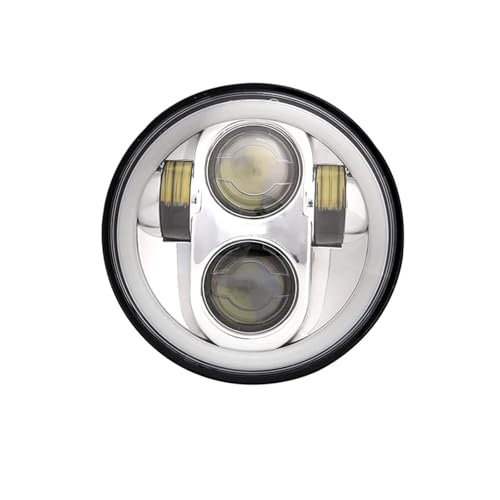 QINSHU Fanale Moto Faro Anteriore Universale Motocicletta LED 5 3/4 Pollici 5.75 H4 Per Indian Per Scout(1Piece headlight silver)