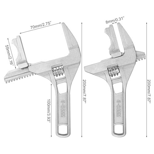 Fuyamp Adjustable Wide Jaw Spanner Wrench, 6-68mm Opening, Alloy Ultra-Thin Shifting Tool for Bathroom Plumbing Basin and Washbasin 2 Fuyamp Adjustable Wide Jaw Spanner Wrench, 6-68mm Opening, Alloy Ultra-Thin Shifting Tool for Bathroom Plumbing Basin and Washbasin - Image 2