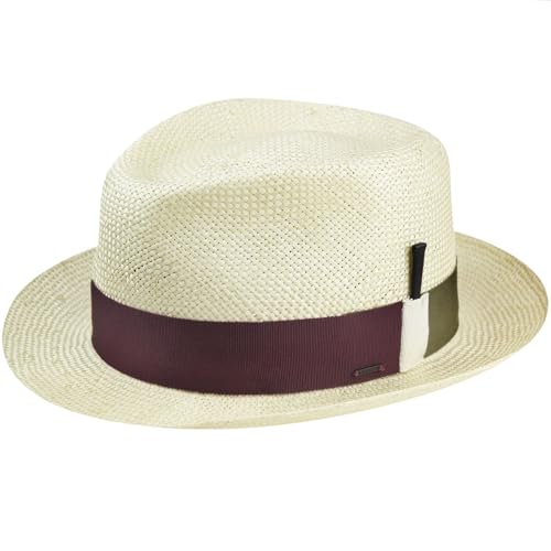 Bailey of Hollywood Costigan Fedora - Natural/Deep Red/S Natural/Deep Red, Small
