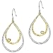 Produktbild Dower & Hall Ohrhänger/Ohrringer doppelter Tautropfen/Träne aus Silber und Gelbgold mit weißem Topas