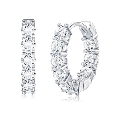 Dochais Boucles d'Oreilles Femme Argent 925 Creoles Hypoallergéniques Boucle d'Oreille Créole...