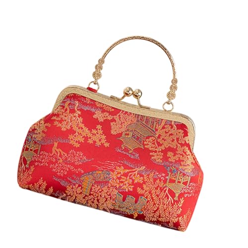 Sac à Main Rétro Brodé Style Chinois de Haute Finition avec Chaîne