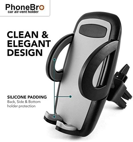 car air-Vent Phone Holder Cradle Stand with Silicone Padding Universal Smartphone Compatible foriPhone X 8 8 Plus 7 Plus SE 6s 6 Plus 6 5s 5 4s 4 Samsung Galaxy S6 S5 S4 LG Nexus