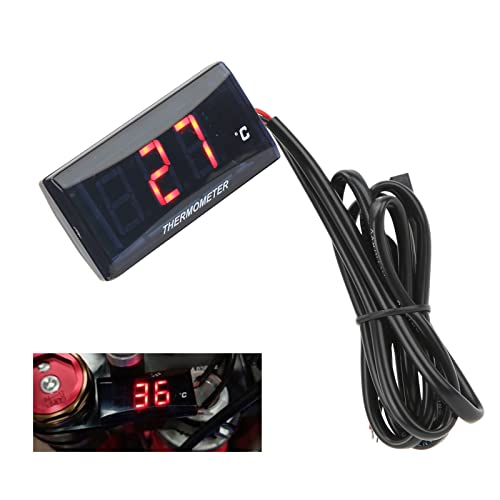 Compteur de température d'eau moto LCD rouge voltmètre 12V - 4