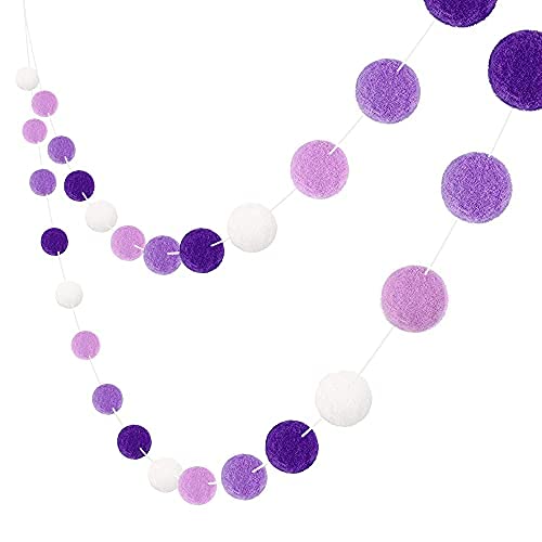 binpeng Purple Felt Ball 30mm 30 Balls Christmas Tassel Garland Pom Pom Ball String Ba 78in(2M) (Purple Mermaid Party 3 cm/30 Balls Garland)