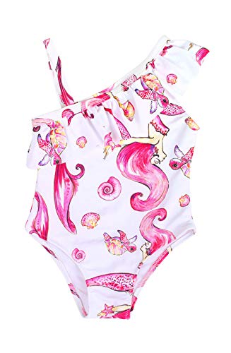 Kantenia Crianças Bebê Raparigas Um Ombro Unicórnio Um biquíni Roupa de Banho
