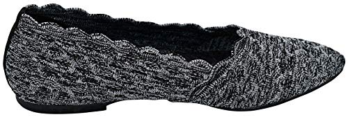 Skechers Women's Cleo-Honeycomb Ballet Flats, Black/Charcoal, 7.5