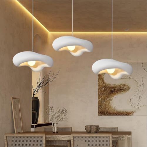 Lfoute Kreatywna Kwiatowa Lampa Wisząca Wabi-Sabi Lampa Wisząca E27 Nowoczesna Lampy Wiszące Polistyren Lampa Styl Nordycki Do Sypialni Salonu Jadalni Kuchni Pokoju Dziecięcego Żyrandol(White,B)