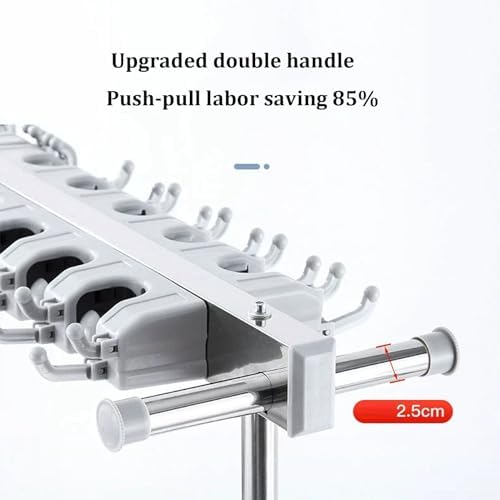 Commercial Broom Mop Holder Cart - Multifunctional Floor Cleaning Storage Tool, Wet Mop Stand, Housekeeping Station, Garden & Garage Organizer, Durable Wire Rack