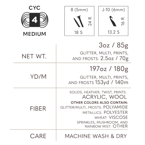 (3 Pack) Lion Brand Yarn Wool-Ease Yarn, Black