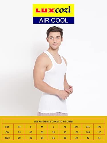 Image of Lux Cozi Men's White Premium Cotton Round Neck Vest