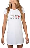 Goodman Design Nachthemd mit Weihnachtsmotiv - Santa Claus - Nikolaus - Geschenkidee Farbe: Weiss