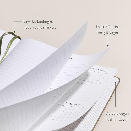 Erin Condren 2025 Softbound Focused Planner (Jan - Dec 2025), 8” x 10” 12-Month Weekly & Monthly Planner Journal, Horizontal Layout, Soft Cover, Layflat Binding, Basil Cover & Focused Interior